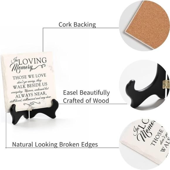 Sympathy Gifts for Loss of Loved One In Memory of Mother Father Plaque withStand - Picture 6 of 6